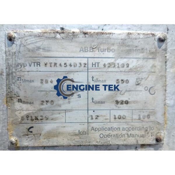 ABB VTR 454 D32 Turbocharger