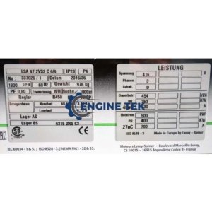 Leroy somer LSA 47.2VS2 C6/4 Alternator