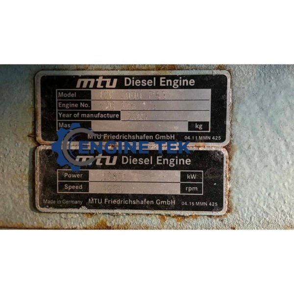Buy MTU 12V 4000 P83 Diesel engine Online | Engine Tek