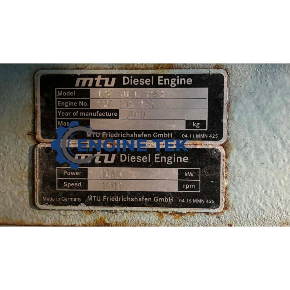 MTU 12V 4000 P83 Diesel engine