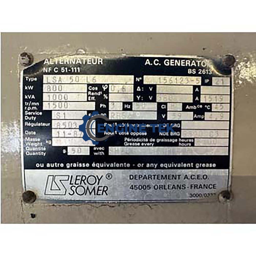 Leroy somer LSA 50 L6 Alternator